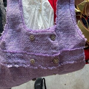 Zara Lavender Tweed Bag